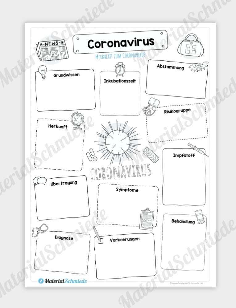 Eigenschaften zum Coronavirus eintragen (ohne Linien)