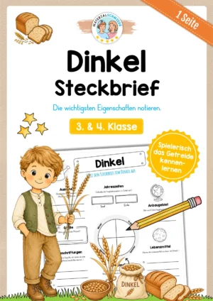 Steckbrief Dinkel zum Ausfüllen (3. & 4. Klasse)
