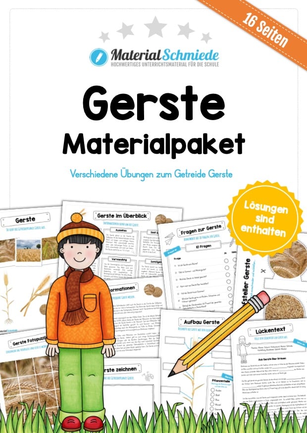 MaterialPaket: Getreide Gerste (16 Arbeitsblätter)