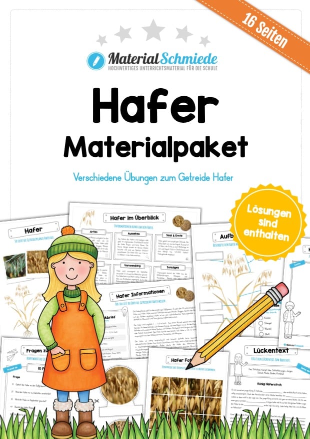 MaterialPaket: Getreide Hafer (16 Arbeitsblätter)