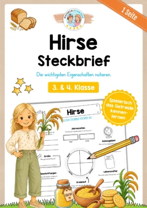 Steckbrief Hirse zum Ausfüllen (3. & 4. Klasse)
