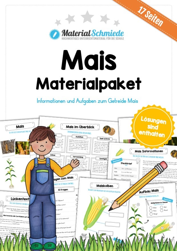 MaterialPaket: Getreide Mais (17 Arbeitsblätter)