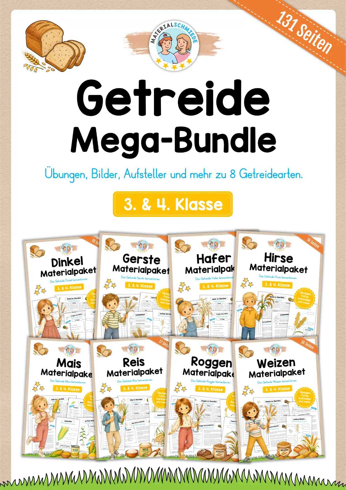 Mega-Bundle: 8 Materialpakete Getreide (131 Seiten)
