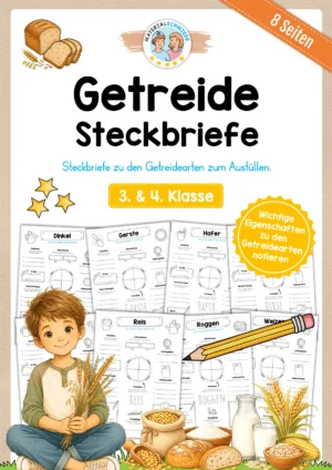 Steckbriefe zu 8 Getreidearten (3. & 4. Klasse)
