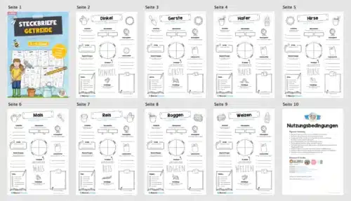 Steckbriefe Getreide (8 Steckbriefe) - Überblick