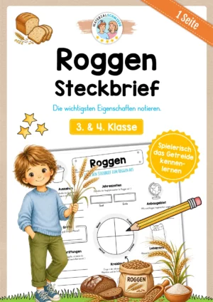 Steckbrief Roggen zum Ausfüllen (3. & 4. Klasse)