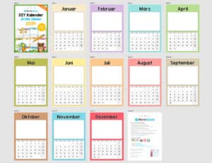 DIY Kalender 2024 (Große Zahlen in Farbe)