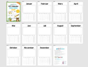 DIY Kalender 2024 (Kleine Zahlen in schwarz-weiß)