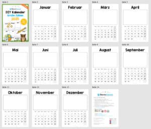 Kostenloser DIY Kalender 2025 (Arbeitsblatt 02)
