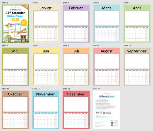 Kostenloser DIY Kalender 2025 (Arbeitsblatt 03)