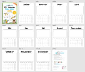 Kostenloser DIY Kalender 2025 (Arbeitsblatt 04)