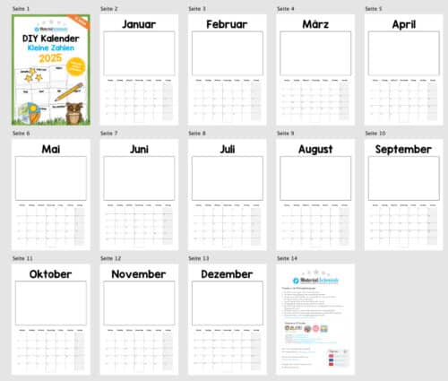 Kostenloser DIY Kalender 2025 (Arbeitsblatt 04)