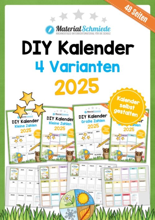 Kostenloser DIY Kalender 2025 (4 Materialpakete)