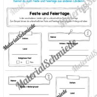 Kalender: Thema Feste & Feiertage 2026 (Arbeitsblatt 07)