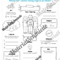 Kalender: Thema Feste & Feiertage 2026 (Arbeitsblatt 11)