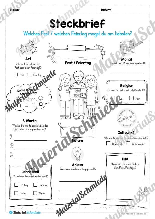 Kalender: Thema Feste & Feiertage 2026 (Arbeitsblatt 11) Kalender: Thema Feste & Feiertage 2026 (Arbeitsblatt 11)