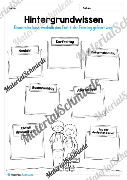 Kalender: Thema Feste & Feiertage 2026 (Arbeitsblatt 12)