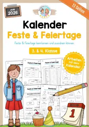 Kalender: Thema Feste & Feiertage 2026 (11 Arbeitsblätter) Kalender: Thema Feste & Feiertage 2026 (11 Arbeitsblätter)