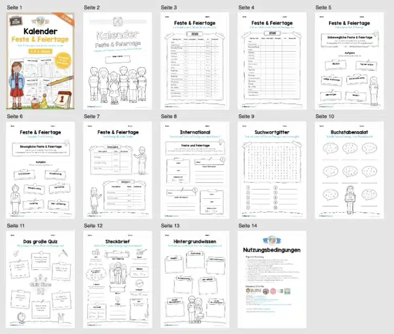 Kalender: Thema Feste & Feiertage 2026 (Überblick) Kalender: Thema Feste & Feiertage 2026 (Überblick)