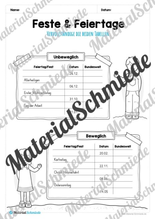 Kalender - Feste & Feiertage (Vorschau 06)
