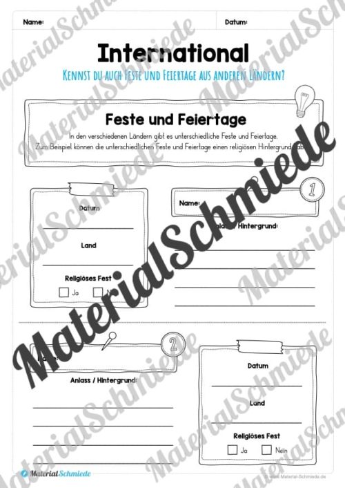 Kalender - Feste & Feiertage (Vorschau 07)
