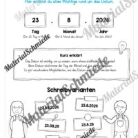 Arbeitsheft Kalender: Grundwissen & Datum (Arbeitsblatt 02)