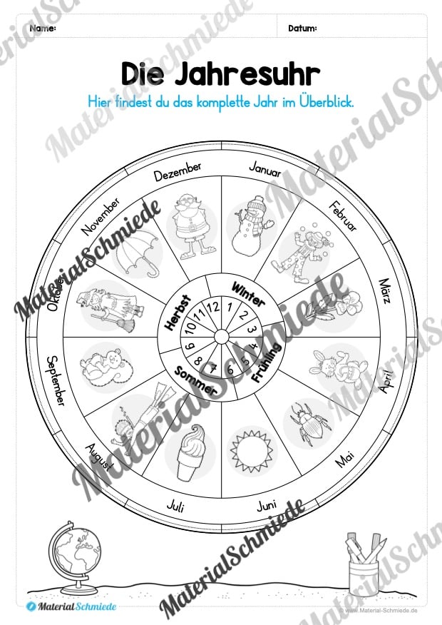 Arbeitsheft Kalender: Grundwissen & Datum (Arbeitsblatt 04) Arbeitsheft Kalender: Grundwissen & Datum (Arbeitsblatt 04)