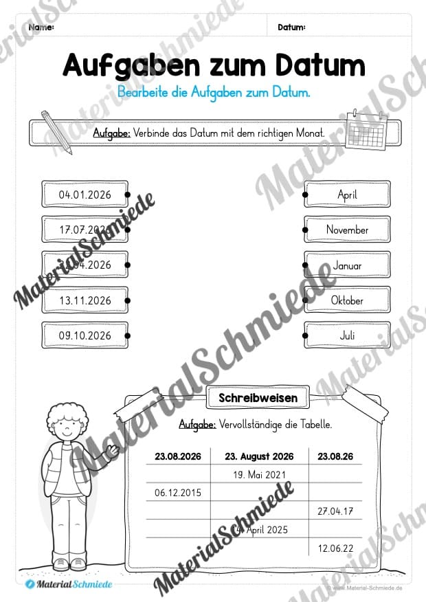 Arbeitsheft Kalender: Grundwissen & Datum (Arbeitsblatt 05) Arbeitsheft Kalender: Grundwissen & Datum (Arbeitsblatt 05)