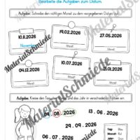 Arbeitsheft Kalender: Grundwissen & Datum (Arbeitsblatt 06)