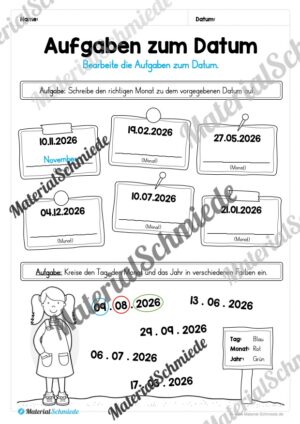 Arbeitsheft Kalender: Grundwissen & Datum (Arbeitsblatt 06) Arbeitsheft Kalender: Grundwissen & Datum (Arbeitsblatt 06)