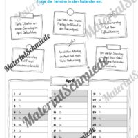 Arbeitsheft Kalender: Grundwissen & Datum (Arbeitsblatt 11)