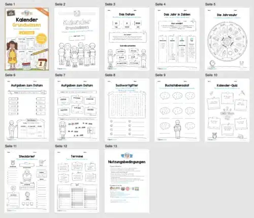 Arbeitsheft Kalender: Grundwissen & Datum (Überblick)