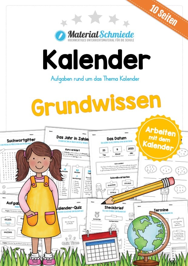 Kalender: Grundwissen (10 Arbeitsblätter)