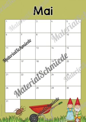 Kalender: Wiederverwendbare Vorlagen zu den Monaten (Mai)