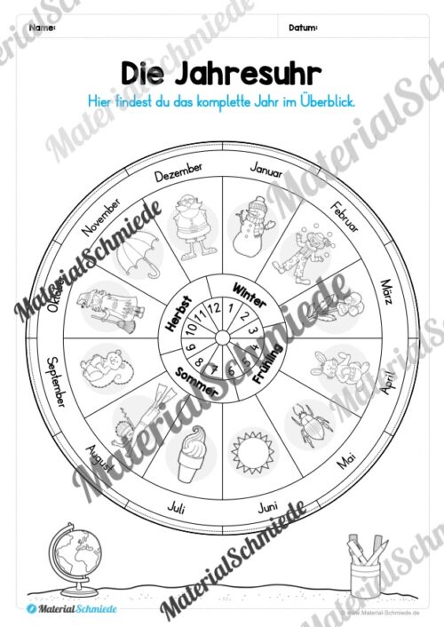 Kalender: Thema Jahreszeiten (Arbeitsblatt 02)
