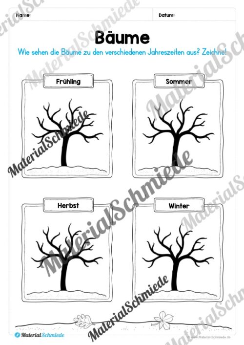 Kalender: Thema Jahreszeiten (Arbeitsblatt 04)