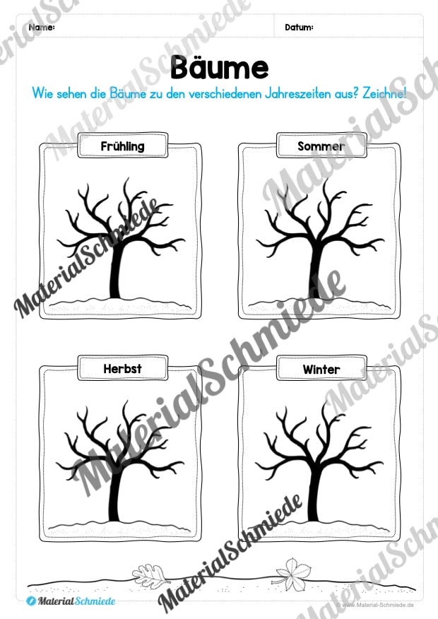 Kalender: Thema Jahreszeiten (Arbeitsblatt 04) Kalender: Thema Jahreszeiten (Arbeitsblatt 04)