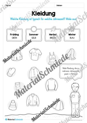 Kalender: Thema Jahreszeiten (Arbeitsblatt 05) Kalender: Thema Jahreszeiten (Arbeitsblatt 05)