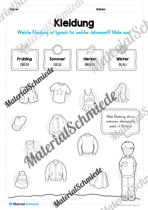 Kalender: Thema Jahreszeiten (Arbeitsblatt 05) Kalender: Thema Jahreszeiten (Arbeitsblatt 05)