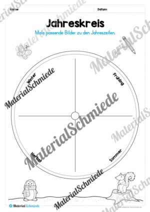 Kalender: Thema Jahreszeiten (Arbeitsblatt 07) Kalender: Thema Jahreszeiten (Arbeitsblatt 07)