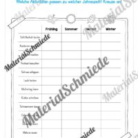 Kalender: Thema Jahreszeiten (Arbeitsblatt 08)