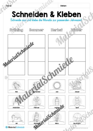 Kalender: Thema Jahreszeiten (Arbeitsblatt 10) Kalender: Thema Jahreszeiten (Arbeitsblatt 10)