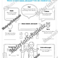 Kalender: Thema Jahreszeiten (Arbeitsblatt 11)