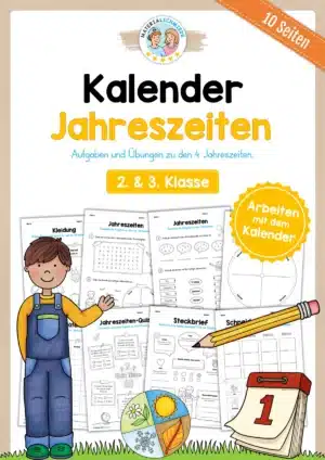 Kalender: Thema Jahreszeiten (10 Arbeitsblätter)