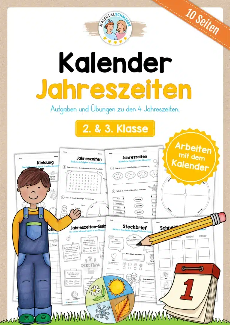 Kalender: Thema Jahreszeiten (10 Arbeitsblätter) Kalender: Thema Jahreszeiten (10 Arbeitsblätter)