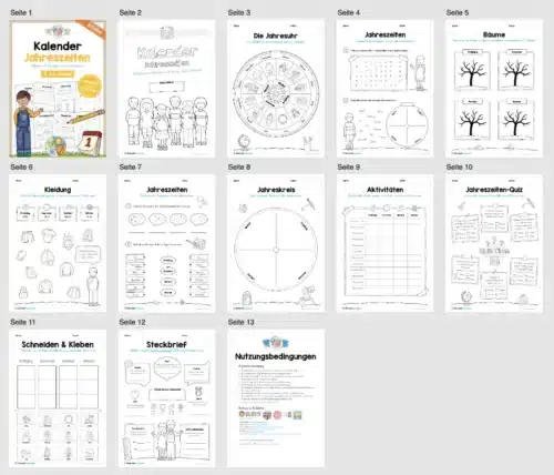 Kalender: Thema Jahreszeiten (Überblick)