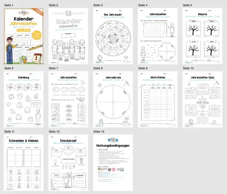 Kalender: Thema Jahreszeiten (Überblick) Kalender: Thema Jahreszeiten (Überblick)