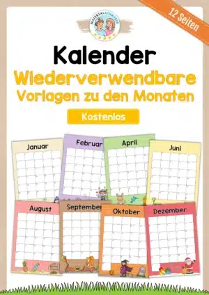 Kostenlos: Wiederverwendbare Kalender-Vorlagen zu den Monaten