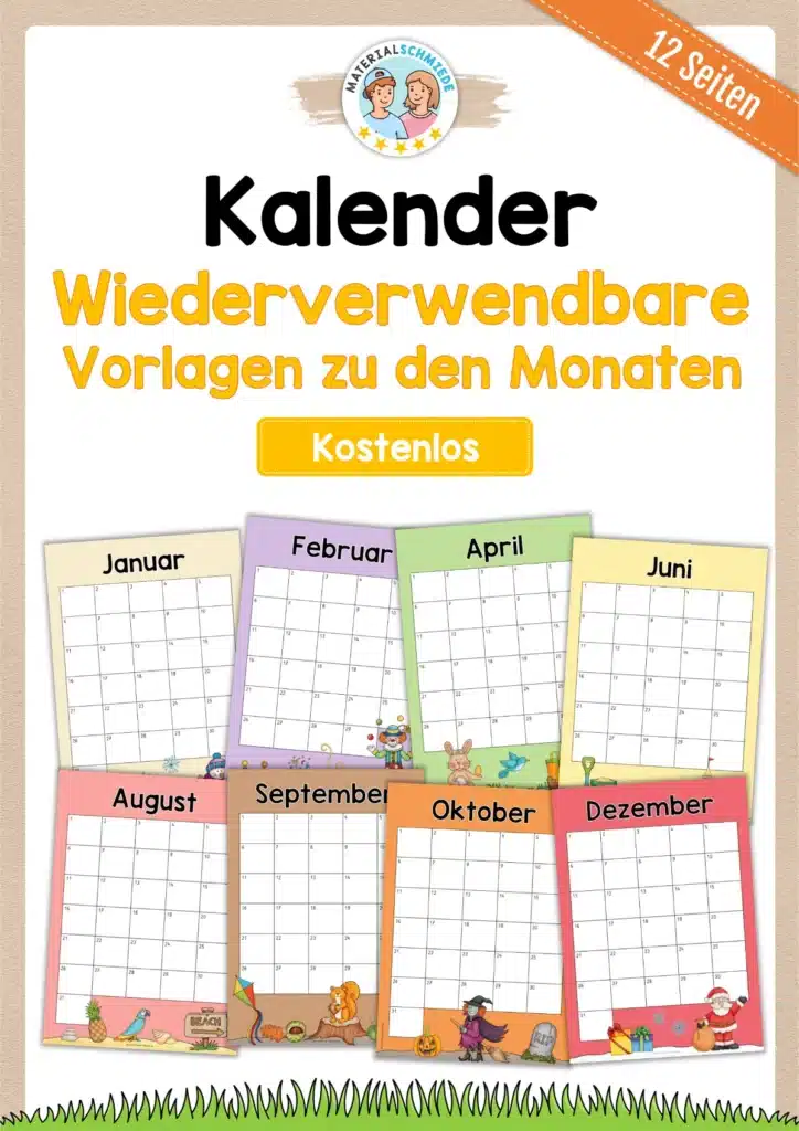 Kostenlos: Wiederverwendbare Kalender-Vorlagen zu den Monaten