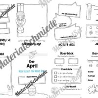 Faltheft: Monat April (ohne Linien)
